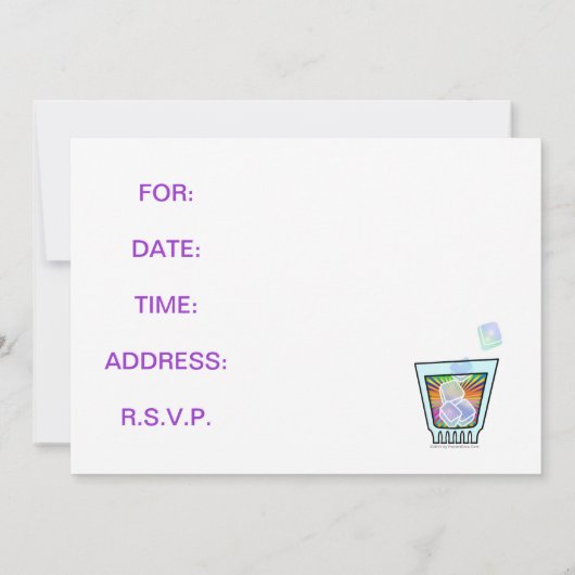 COCKTAIL - ALTMODISCH - FELSEN GLAS EINLADUNG (Rückseite)