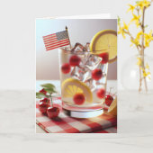 Cocktail am 4. Juli Karte (Gelbe Blume)