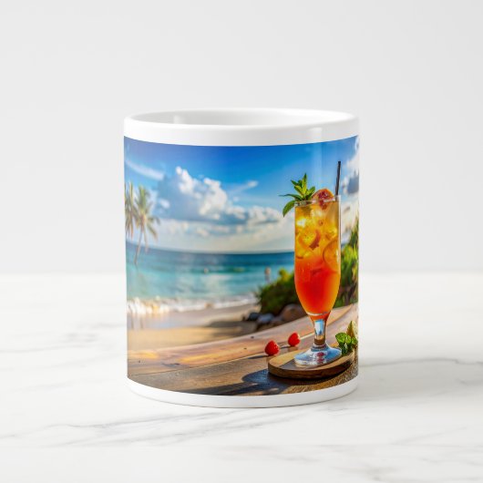 Cocktail am Strand Jumbo-Tasse (Vorderseite)