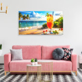 Cocktail am Strand Leinwanddruck (Insitu (Wohnzimmer))