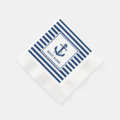 Cocktail an der Ankerschiene Striptes Boot Name Co Serviette (Ecke)