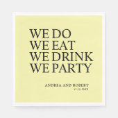 Cocktail an der Hochzeitsempfehlung Serviette (Vorderseite)