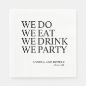 Cocktail an der Hochzeitsempfehlung Serviette (Vorderseite)