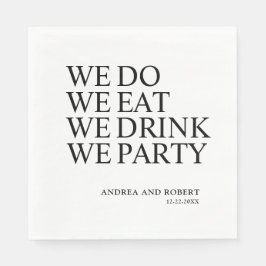 Cocktail an der Hochzeitsempfehlung Serviette