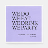 Cocktail an der Hochzeitsempfehlung Serviette (Vorderseite)