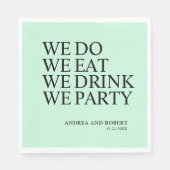 Cocktail an der Hochzeitsempfehlung Serviette (Vorderseite)