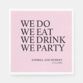 Cocktail an der Hochzeitsempfehlung Serviette (Vorderseite)