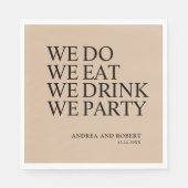 Cocktail an der Hochzeitsempfehlung Serviette (Vorderseite)