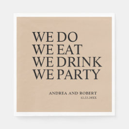 Cocktail an der Hochzeitsempfehlung Serviette