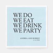 Cocktail an der Hochzeitsempfehlung Serviette (Vorderseite)