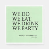 Cocktail an der Hochzeitsempfehlung Serviette (Vorderseite)