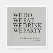 Cocktail an der Hochzeitsempfehlung Serviette (Vorderseite)