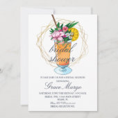 Cocktail an der Wasseroberfläche Tropisches Brautp Einladung (Vorderseite)