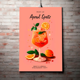 Cocktail Aperol Spritz Engagement Party Poster