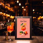 Cocktail Aperol Spritz Engagement Party Sign Poster