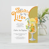 Cocktail Aperol Spritz Italienisches Brautparty Einladung (Stehend Vorderseite)