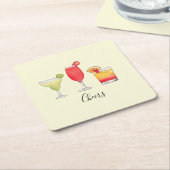 Cocktail Aquarellpapier Untersetzer (angewinkelt)