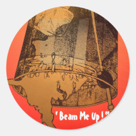 Cocktail-Aufkleber "Beam me up" Runder Aufkleber