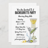 Cocktail Bachelorette Einladung (Vorne/Hinten)