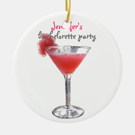Cocktail Bachelorette Keramikornament (Vorne)