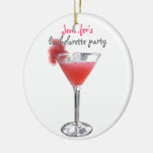 Cocktail Bachelorette Keramikornament (Links)