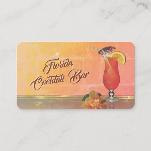 Cocktail Bar Business Card Visitenkarte (Vorderseite)
