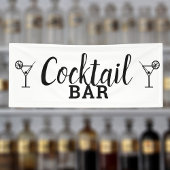 Cocktail Bar DIY Hochzeitsstätte Schwarz-Weiß Banner