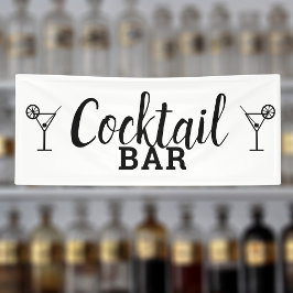 Cocktail Bar DIY Hochzeitsstätte Schwarz-Weiß Banner