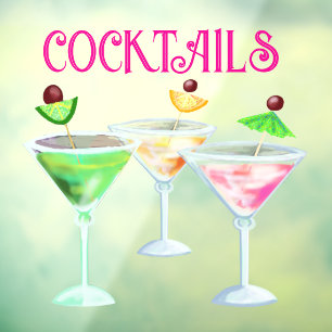 Cocktail Bar Drink - Zeichen Fensteraufkleber