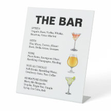 Cocktail Bar Menu Pedestal Schild