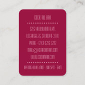 Cocktail Bar Nightclub Barkeeper Visitenkarte (Rückseite)