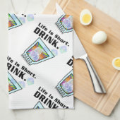 COCKTAIL-BAR-TÜCHER, Leben ist kurz. GETRÄNK Handtuch (Viertel Falte)