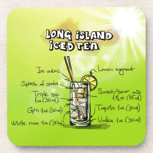 Cocktail-Bar Wasserfarbe Rezept Getränkeuntersetzer (Vorderseite)