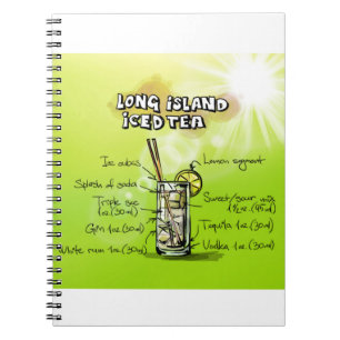 Cocktail-Bar Wasserfarbe Rezept Notizblock