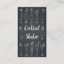 Cocktail Barkeeper Chalkboard Business Card