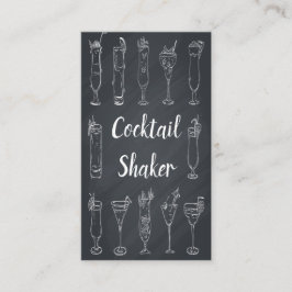 Cocktail Barkeeper Chalkboard Business Card Visitenkarte