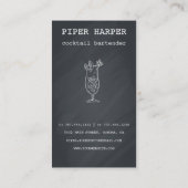 Cocktail Barkeeper Chalkboard Business Card Visitenkarte (Rückseite)