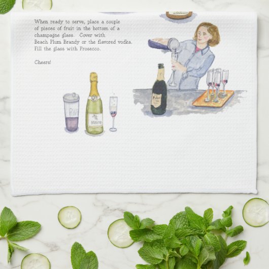 Cocktail-Bartuch mit drei Streifen Geschirrtuch (Gefaltet)