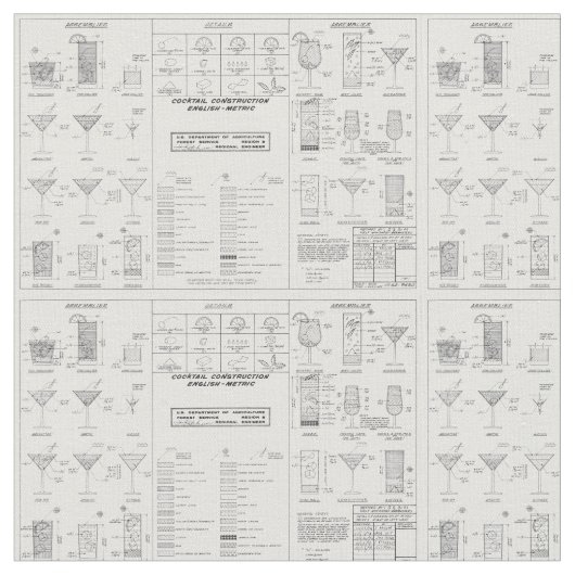 Cocktail-Bau-Diagramm/USDA Stoff (Nahaufnahme)