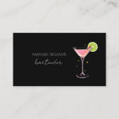 Cocktail Beruflich Barkeeper Visitenkarte (Vorderseite)