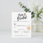 Cocktail, Bier, Probe-Dinner ohne Getränke Einladung (Stehend Vorderseite)