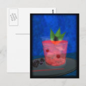 Cocktail: BlackBerry Blues Postkarte (Vorne/Hinten)