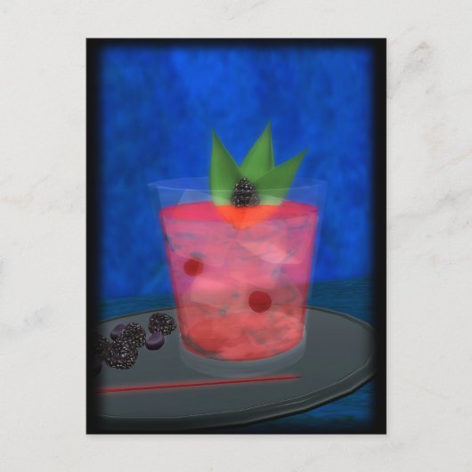 Cocktail: BlackBerry Blues Postkarte (Vorderseite)