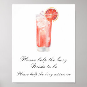 Cocktail-Brautjungfernparty - Hilfe für die beschä Poster