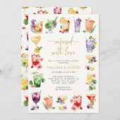 Cocktail-Brautparty Einladung (Vorne/Hinten)