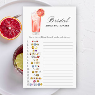 Cocktail Brautparty Emoji Pictionary Spiel