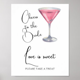 Cocktail Brautparty Liebe ist süß Poster