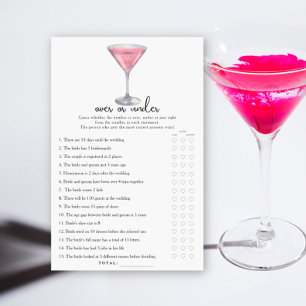 Cocktail-Brautparty Über- oder Unter-Spiel