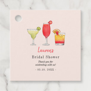 Cocktail-Brautparty Wasserfarbe Vielen Dank Geschenkanhänger