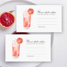Cocktail Bridal Shower - Date night ideas Begleitkarte
